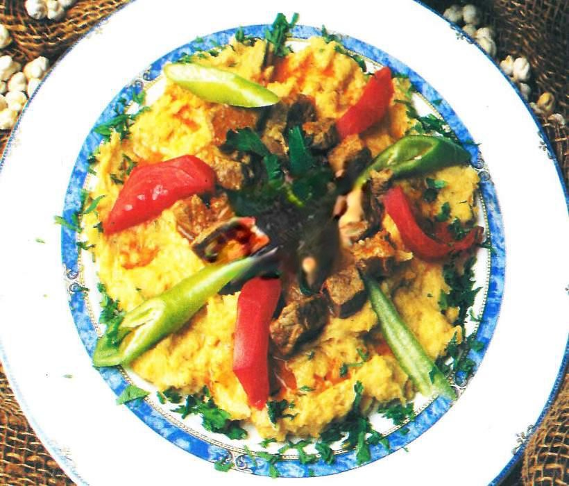 خوراک گوشت و پوره نخود