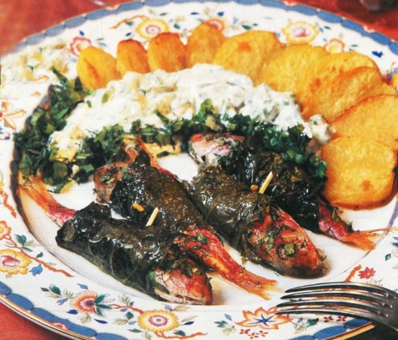 ماهی دلمه برگ مو